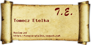 Tomecz Etelka névjegykártya