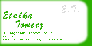 etelka tomecz business card